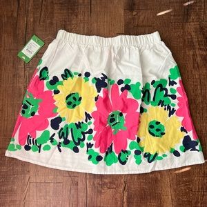 Lilly Pulitzer Briar Skirt size M Resort White Doodle Bug Daisy